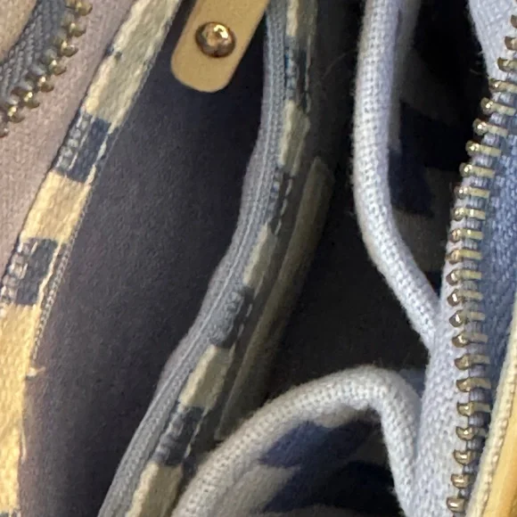 Spartina 449 Tan and Blue Patterned Crossbody Bag Purse NEW - Picture 11 of 14